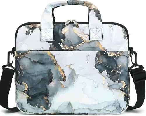 JIANYA Bolsa de transporte para tableta para niños con correa para el hombro, 10-12.5 pulgadas, mármol cian