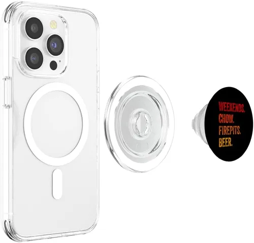 Miniatura 4 de Weekends Chow Firepits Beer Funny Dog PopSockets MagSafe PopGrip for iPhone