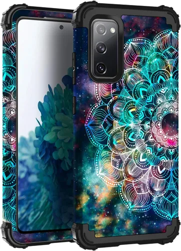 Miniatura 20 de Hocase Funda para Galaxy S20 FE 5G, Protección resistente a prueba de golpes, goma de silicona suave + parachoques de plástico duro, funda