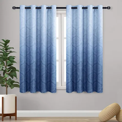 Miniatura 70 de DWCN - Cortinas blackout para dormitorio, diseño de damasco con aislamiento térmico y ojales, para sala de estar, juego de 2 paneles de cortina Gris
