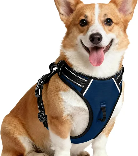 Miniatura 125 de Arnés para perro sin tirones, chaleco reflectante ajustable y acolchado para mascotas con asa de fácil control, fácil de llevar con nudo elegante