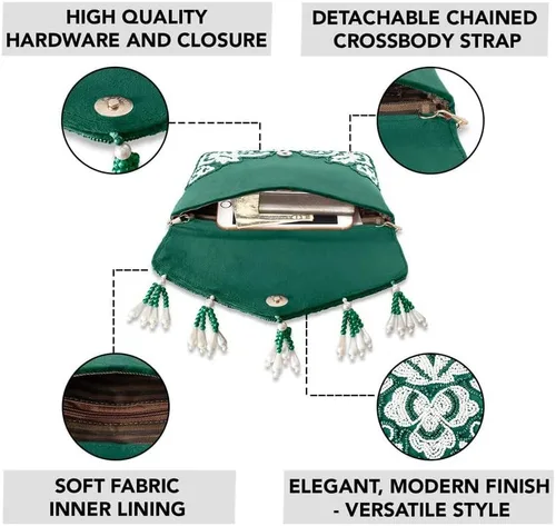 Miniatura 3 de Aheli Indian Potli Bags for Women Evening Bag Clutch Ethnic Bride Purse with Drawstring