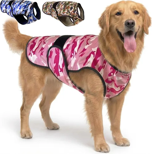 Miniatura 8 de Chaleco refrescante para perros, 2 capas de enfriamiento con tela de microfibra suave, ligero, ajustable y cómodo, protección UV para perros