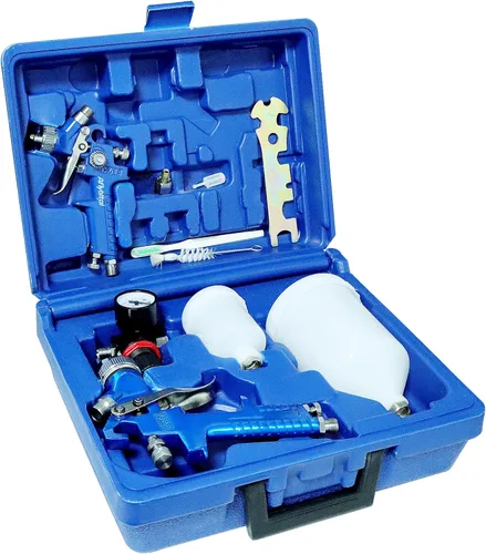Juego de pistola de pulverización de aire HVLP, kit de pistola de pintura Aflybltol de 2 piezas, pistola de pintura automotriz de 1,4 mm 600 ml y