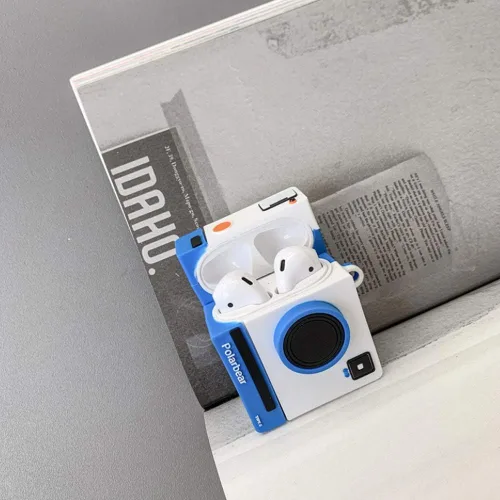 Miniatura 3 de Funda compatible con cámara AirPods 1/2, funda protectora de silicona retro para AirPods, para hombres y mujeres, divertida, kawaii, a la moda
