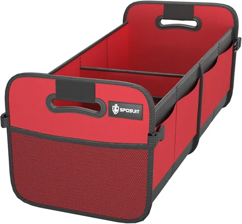 Miniatura 9 de Sposuit Organizador de maletero para automóvil, almacenamiento plegable de 70 litros con 11 bolsillos y asas reforzadas, organizadores de maletero