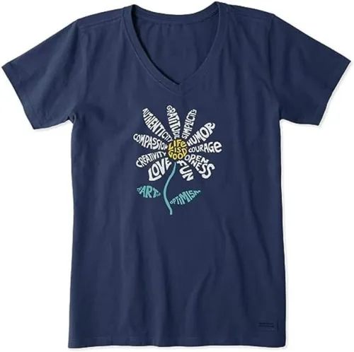 Miniatura 2 de Life is Good Camiseta de manga corta para mujer, diseño gráfico de algodón con diseño de margaritas Superpower