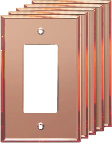 Miniatura 18 de LIDER Placa de Pared Decorativa de Acrílico Reflectante, Placa de Interruptor de Luz Espejada, Cubierta de Tomacorriente de Plexiglás, Vidrio Dorado