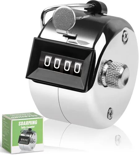 Contador de 4 Dígitos, Clicker de Mano, Contadores de Metal con Clicker para Pitch, para Contar, Tejer, Entrenar, Golf, Vueltas, Pesca