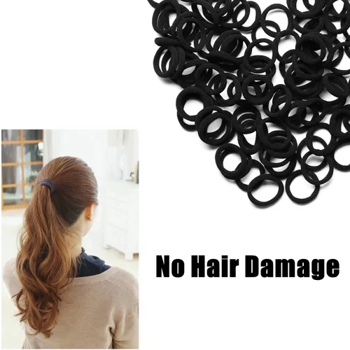 Miniatura 4 de Ligas para el cabello, mini bandas para el cabello coloridas sin costuras, suaves y elásticas, soportes para cola de caballo (coloridas, 200 piezas)