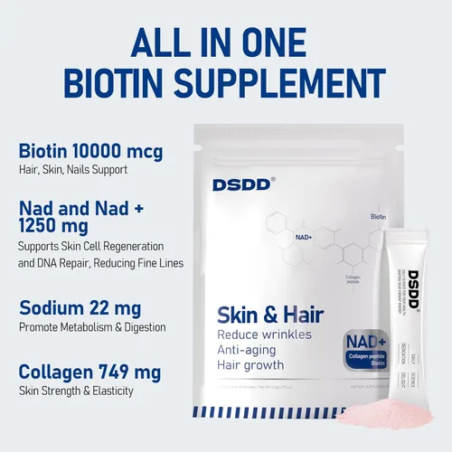 Miniatura 2 de Biotina 10000mcg, suplementos de biotina de alta pureza para mujeres y hombres, apoya el cabello y las uñas saludables, aumenta la energía celular
