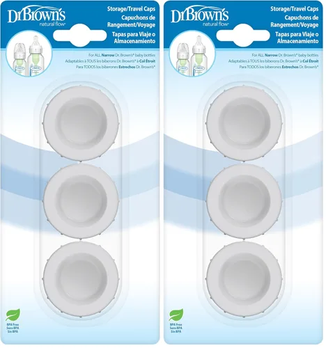 Miniatura 14 de Dr. Brown's Tapones de almacenamiento/viaje estrechos para biberones anticólicos Options+ para bebé, se ajusta a 8 oz/250 mL y 4 oz/120 mL, sin BPA