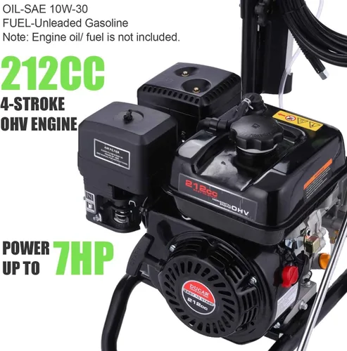 Miniatura 3 de Lavadora a presión de gas de 4200 PSI, 4.0 Max GPM 212CC 7HP, lavadora de gas comercial, pistola de pulverización y varilla, juego de 5 boquillas