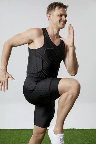 Miniatura 6 de Topeter Pantalones cortos acolchados de compresión para hombre, ropa interior protectora de baloncesto