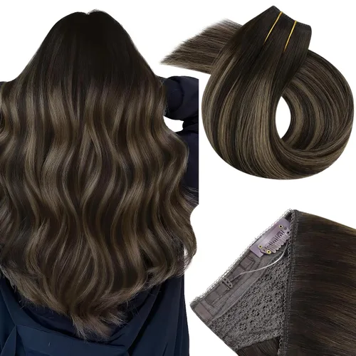 Miniatura 33 de Easyouth Extensión de cola de caballo de cabello humano marrón ombré, extensión de colas de caballo, extensiones de cola de caballo de color marrón