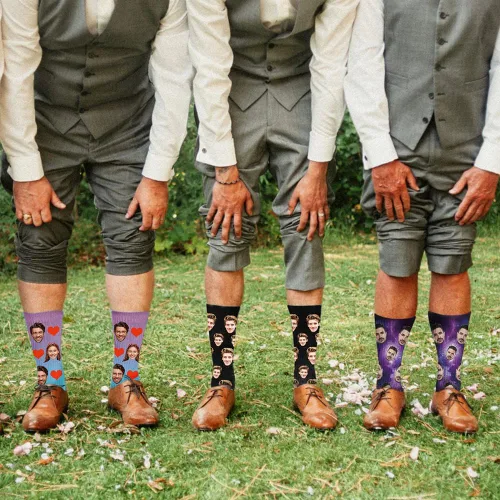 Miniatura 3 de Dreamdecor Calcetines divertidos personalizados con foto, calcetines divertidos personalizados para hombres, mujeres y niños