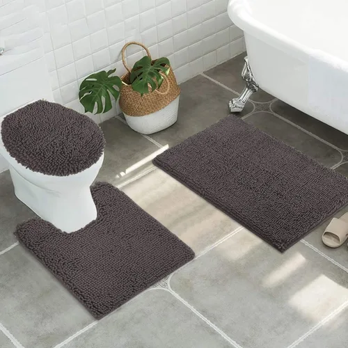 Miniatura 51 de MAYSHINE Alfombra de Baño de Chenilla Afelpada Extra Suave, Súper Absorbente, Alfombra de Baño Antideslizante Microfibra Esponjosa