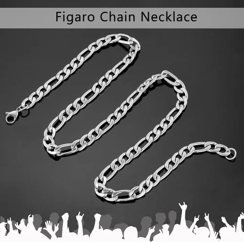 Miniatura 6 de SANNYRA Figaro - Collar de cadena de acero inoxidable para hombres y mujeres