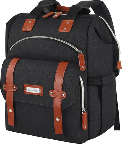 Miniatura 22 de Mochila para portátil para mujer, para trabajo de doctoras, profesoras, enfermeras, de 15.6 pulgadas, mochila universitaria de apertura amplia