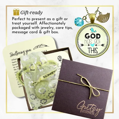 Miniatura 39 de Gutsy Goodness Faith He Cares - Collares hechos a mano con mensaje para mujer cristiana