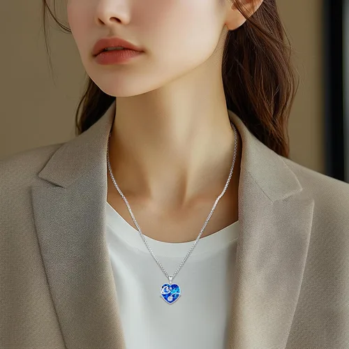 Miniatura 158 de Collar de alas de ángel de plata de ley 925, ángel de la guarda, enfermera RN caduceo, dije de ángel de cristal, joyería de regalo para mujer
