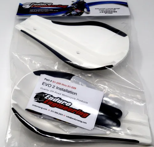 Miniatura 3 de Enduro Engineering Reemplazo EVO2 Deflectores de plástico Roost Roost Blanco 51-220