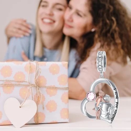 Miniatura 177 de PROESS Dije para padre, madre e hija, pulsera de plata de ley para pulseras, regalos de cumpleaños, día de San Valentín, para hija, madre, amante