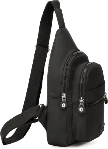 Miniatura 3 de Banelu Pequeña mochila bandolera bandolera para mujeres y hombres, bolsa pequeña bandolera bandolera bolsa cruzada riñoneras bandoleras - negro