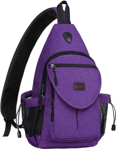 Miniatura 16 de MOSISO - Mochila bandolera/cruzada de lona para senderismo con bolsillo antirrobo Blanco perla