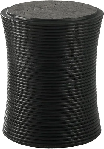 Miniatura 5 de HOMPUS Mesa auxiliar de hormigón para exteriores con rosca cilíndrica, mesa de centro redonda, soporte para plantas para decoración del hogar, mesa