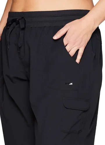 Miniatura 12 de RBX Active - Pantalón capri para mujer, talla grande, ligero, tejido, con cordón, estilo cargo