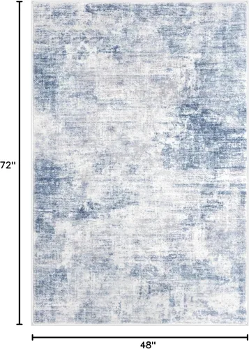 Miniatura 734 de IOHOUZE Alfombra abstracta lavable de 3 x 12 pies para pasillos, antideslizante para cocina, camino de entrada de lana sintética para interiores