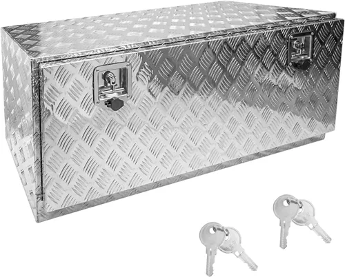 Miniatura 15 de Caja de herramientas de 24 pulgadas, caja plana para camioneta, organizador de almacenamiento para RV, caja de herramientas para camión con asa