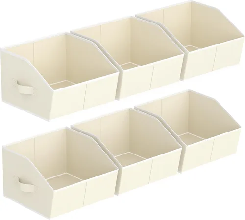 Miniatura 30 de Homsorout Organizador trapezoidal para armario, cestas grandes para organizar, caja de almacenamiento de tela para estantes, cubos de almacenamiento