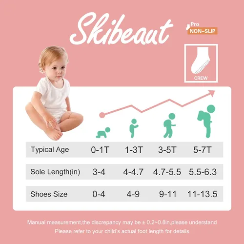 Miniatura 6 de Calcetines antideslizantes para niños, calcetines de corte medio para niños pequeños y niñas (0-7 años), 12 pares de calcetines antideslizantes