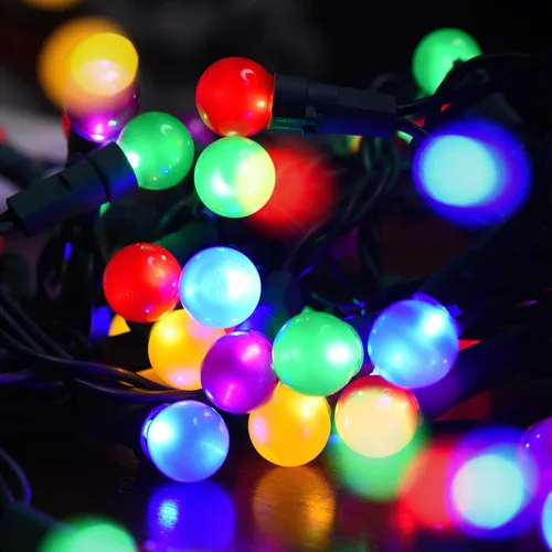 Miniatura 7 de Cadena de luces de Navidad al aire libre de 19 pies con 70 LED, luces de árbol de Navidad tipo globo con bombillas de cristal perlado, certificadas