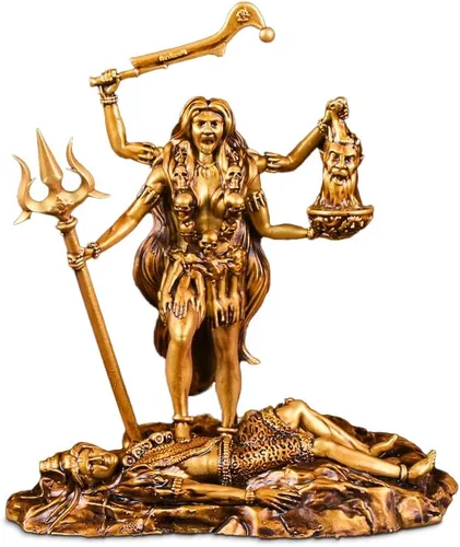 Miniatura 11 de Artarium Shri Durga MATA Idol Estatua antigua Sherawali MATA Shri Vaishno Devi Maa Durga MATA Idol para tablero de automóvil y decoración