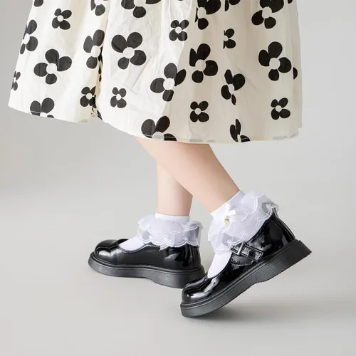 Miniatura 19 de Looching Calcetines de encaje con volantes para niñas pequeñas, de algodón, con volantes, con lazo, paquete de 5