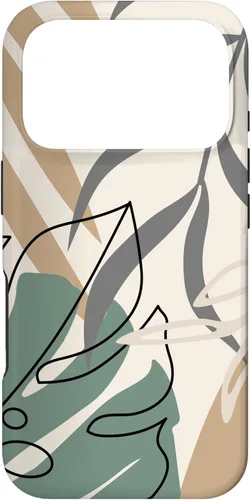 Miniatura 29 de Funda abstracta minimalista exótica para iPhone 13 Pro Tropical Botanical Beige Brown