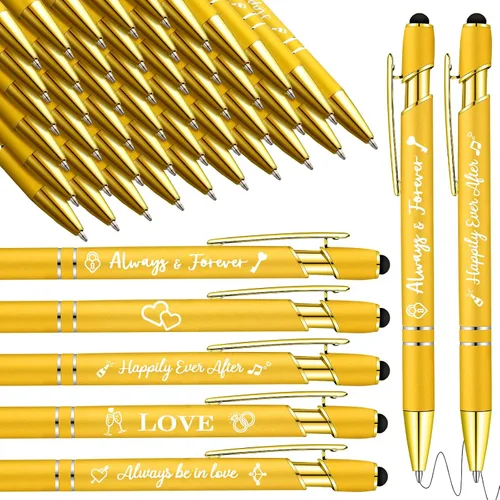 Miniatura 10 de Kisston 36 piezas de plumas de boda a granel, plumas para despedida de soltera, recuerdos de despedida de soltera, 6 estilos de plumas retráctiles
