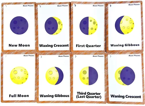 Miniatura 4 de Juego de tarjetas didácticas del sistema solar y de la fase lunar para niños pequeños Tarjetas didácticas de aprendizaje para niños y tarjetas