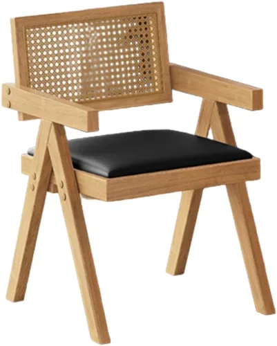 Miniatura 36 de YVYKFZD Juego de sillas de comedor de ratán, sillas de comedor de madera, sillas de cocina con respaldo tejido, sillón tapizado, silla auxiliar