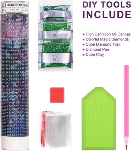 Miniatura 7 de Kits de arte de diamante para adultos principiantes, modernos kits de pintura de diamante con lunares de leopardo 5D, gemas y manualidades DIY