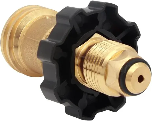 Miniatura 4 de Hooshing Adaptador de tanque de propano de ajuste universal que convierte la válvula de servicio de tanque POL LP a QCC1/tipo 1 con llave antigua a