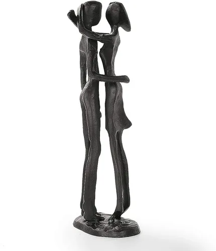 Miniatura 5 de DreamsEden Escultura de hierro de sexta boda, estatua de pareja de hierro fundido hecha a mano para esposa, marido, recuerdo romántico para 17, 25