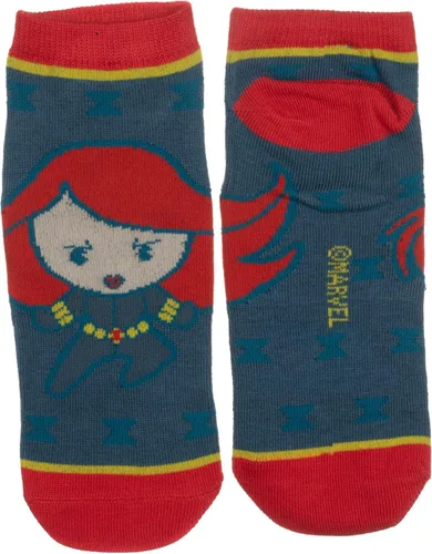 Miniatura 6 de Marvel Comics The Avengers Chibi - Paquete de 6 calcetines tobilleros para mujer Negro M