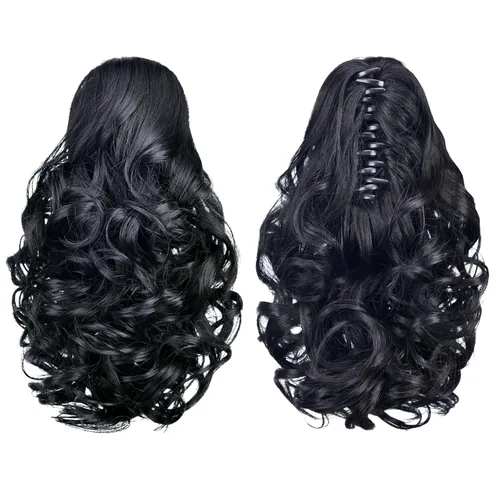 Miniatura 71 de Extensiones de cola de caballo de cabello rubio, extensiones de cola de caballo para mujer, pinza de extensiones de cabello rizado de 12 pulgadas