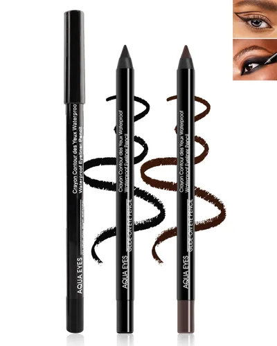 Miniatura 11 de Lápiz delineador de ojos de gel, 3 unidades, color marrón y negro, impermeable, a prueba de manchas, delineador de ojos, delineador de ojos, 2