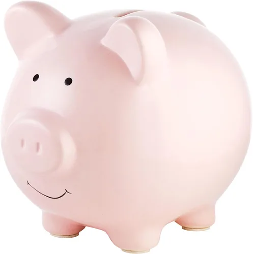 Miniatura 19 de Pearhead Alcancía Grande de Cerámica, Azul Claro, Ideal para Niños y Niñas, Ahorro de Dinero y Banco de Monedas, Decoración Perfecta para Cuarto