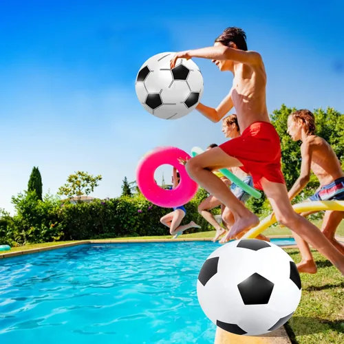 Miniatura 5 de Pelota de fútbol inflable gigante de 27 pulgadas, pelotas de playa grandes a granel, juguetes de piscina, juguetes de playa, decoración de fiesta